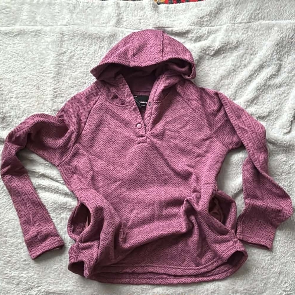 i5 Apparel Purple Knit Herringbone Pullover Hoodie XXL Athleisure Cozy - Picture 5 of 6
